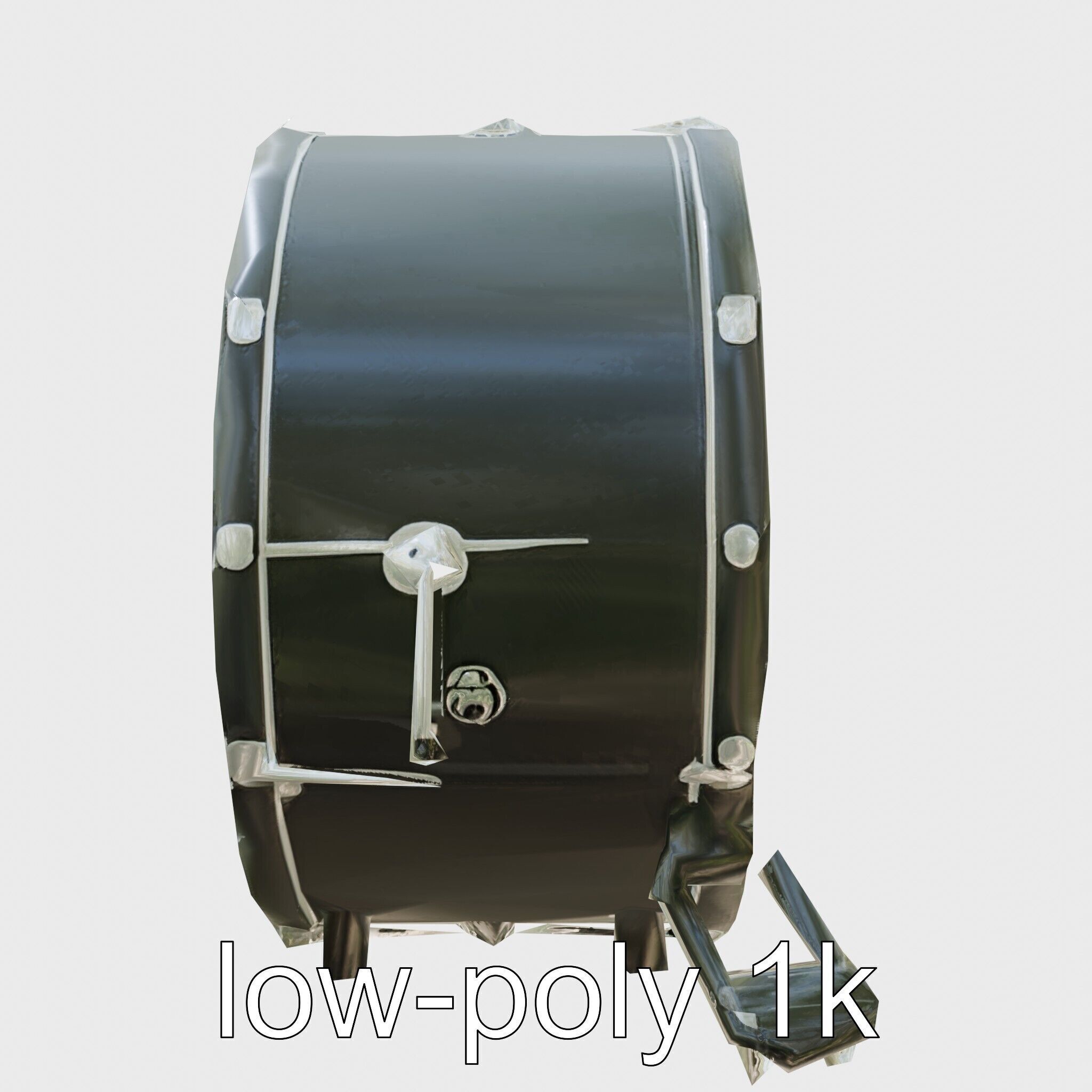 High-Quality Bass Drum with Pedal Attachment model pack Low-poly 3D model_7