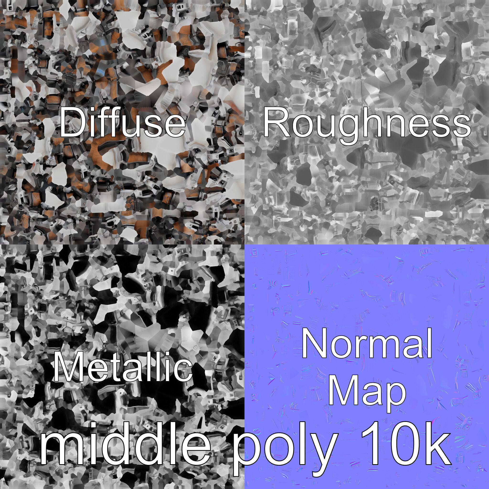 Futuristic Stylized Drum model pack Low-poly 3D model_22