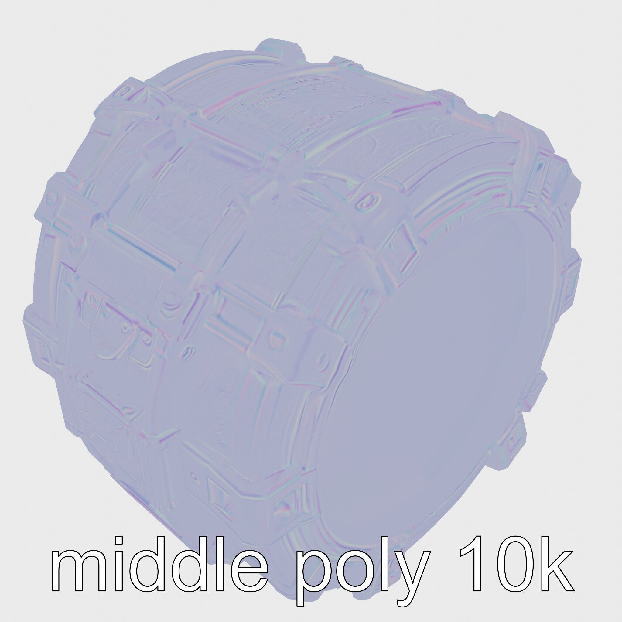 Futuristic Stylized Drum model pack Low-poly 3D model_18