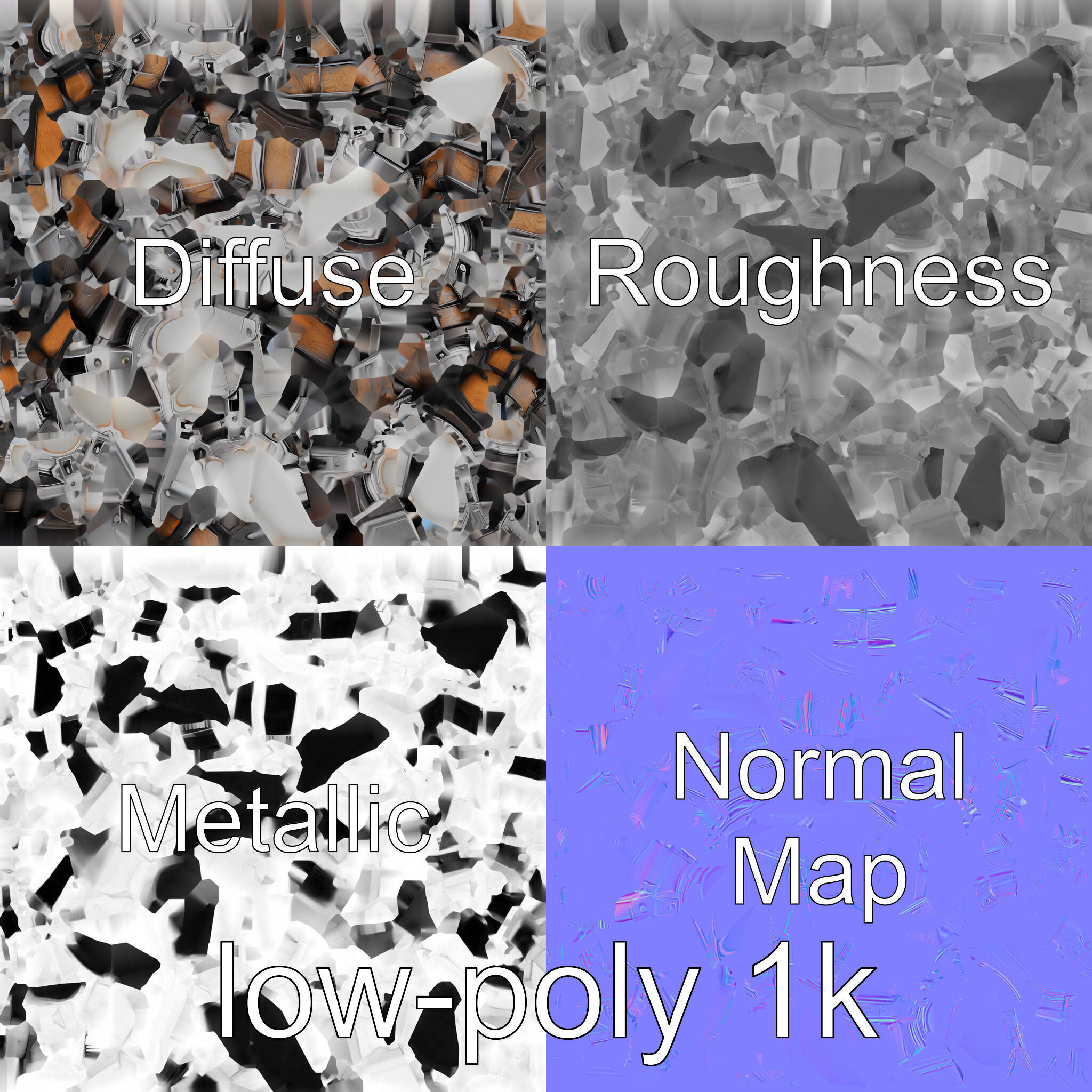 Futuristic Stylized Drum model pack Low-poly 3D model_4