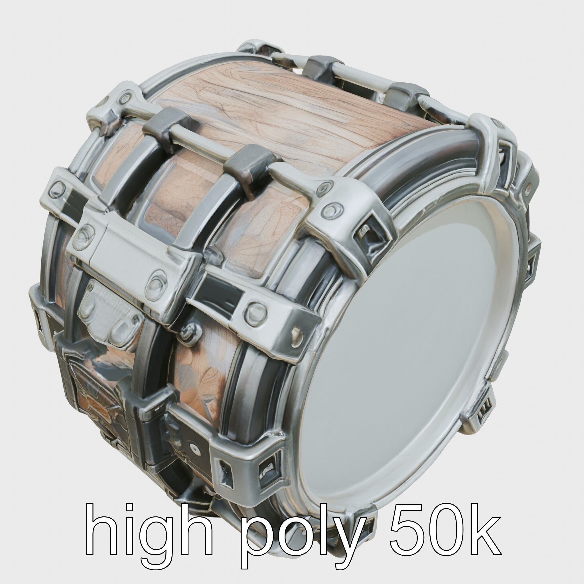Futuristic Stylized Drum model pack Low-poly 3D model_11
