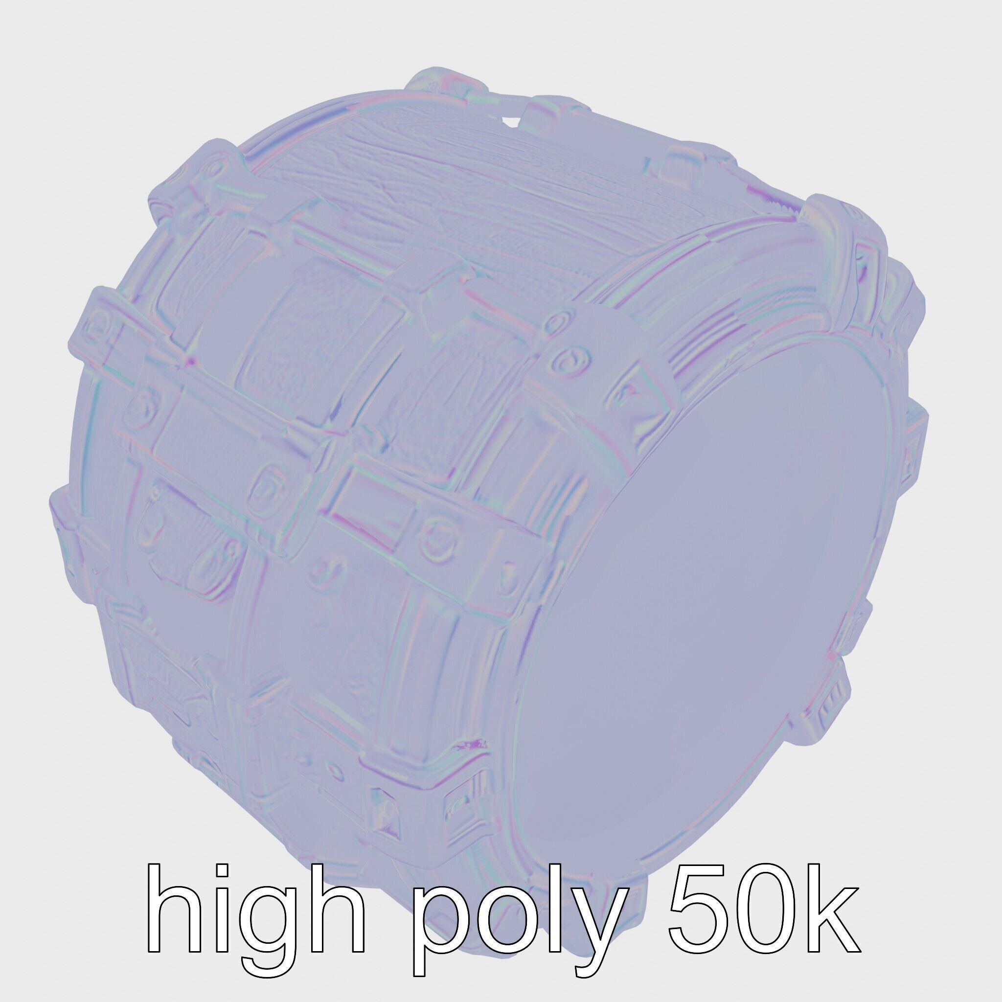 Futuristic Stylized Drum model pack Low-poly 3D model_29