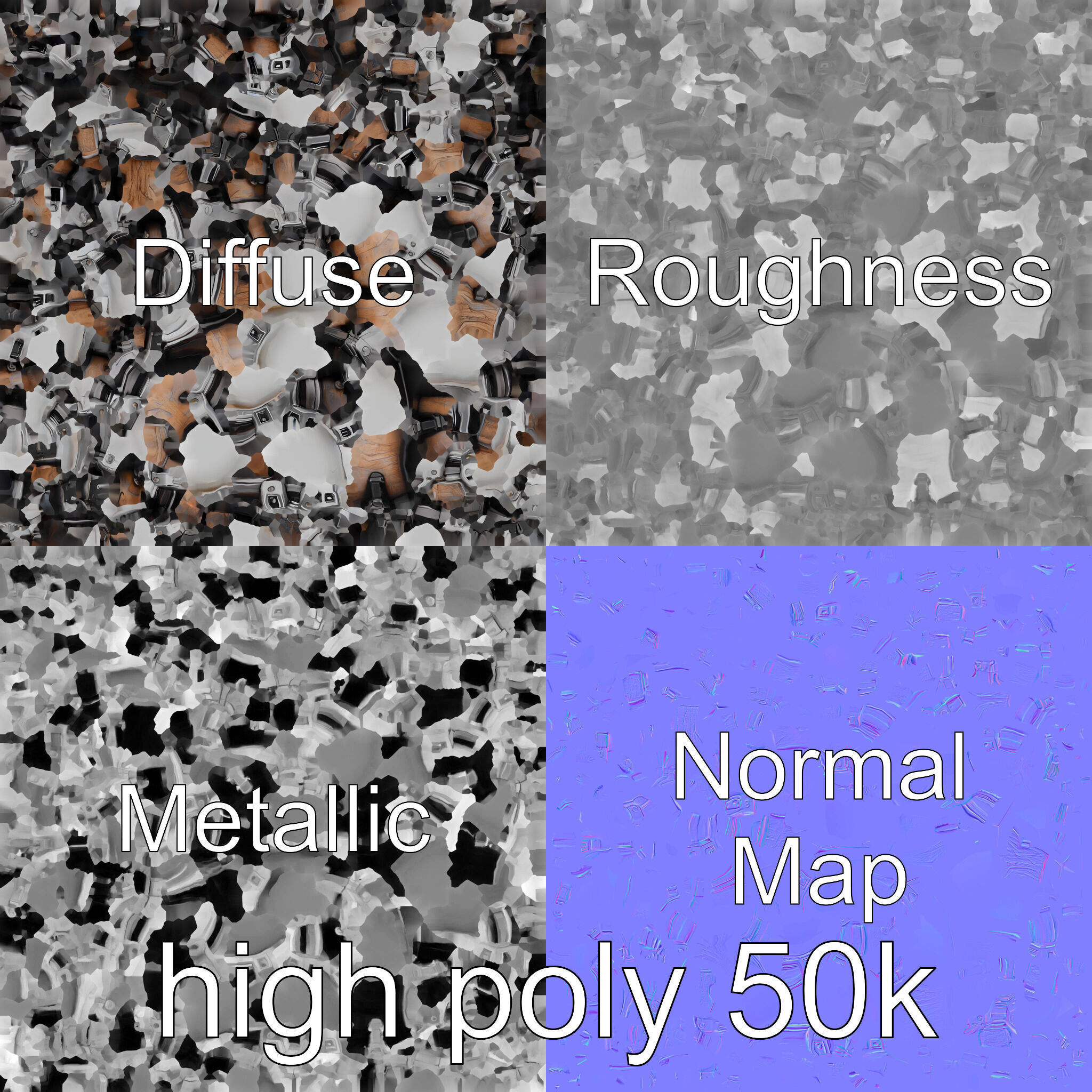 Futuristic Stylized Drum model pack Low-poly 3D model_33