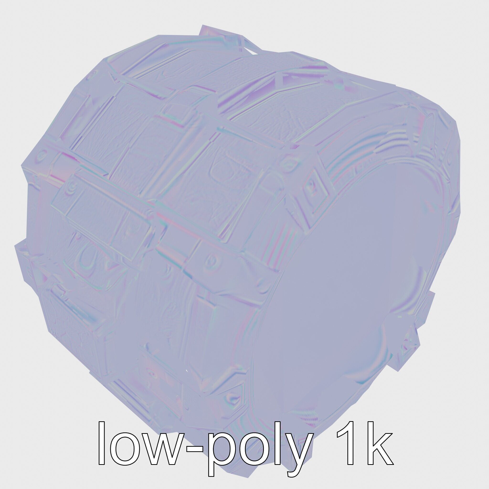Futuristic Stylized Drum model pack Low-poly 3D model_14