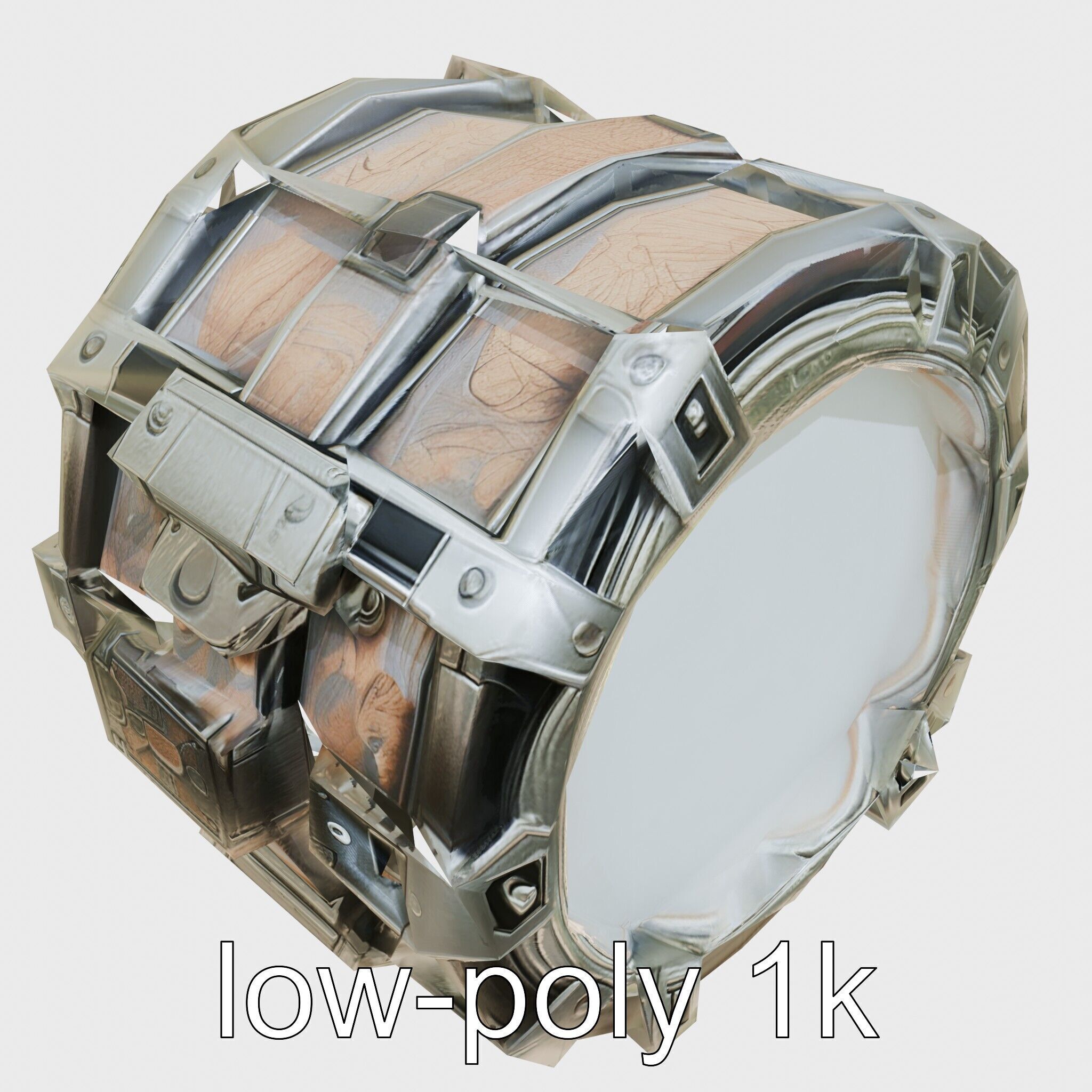 Futuristic Stylized Drum model pack Low-poly 3D model_13