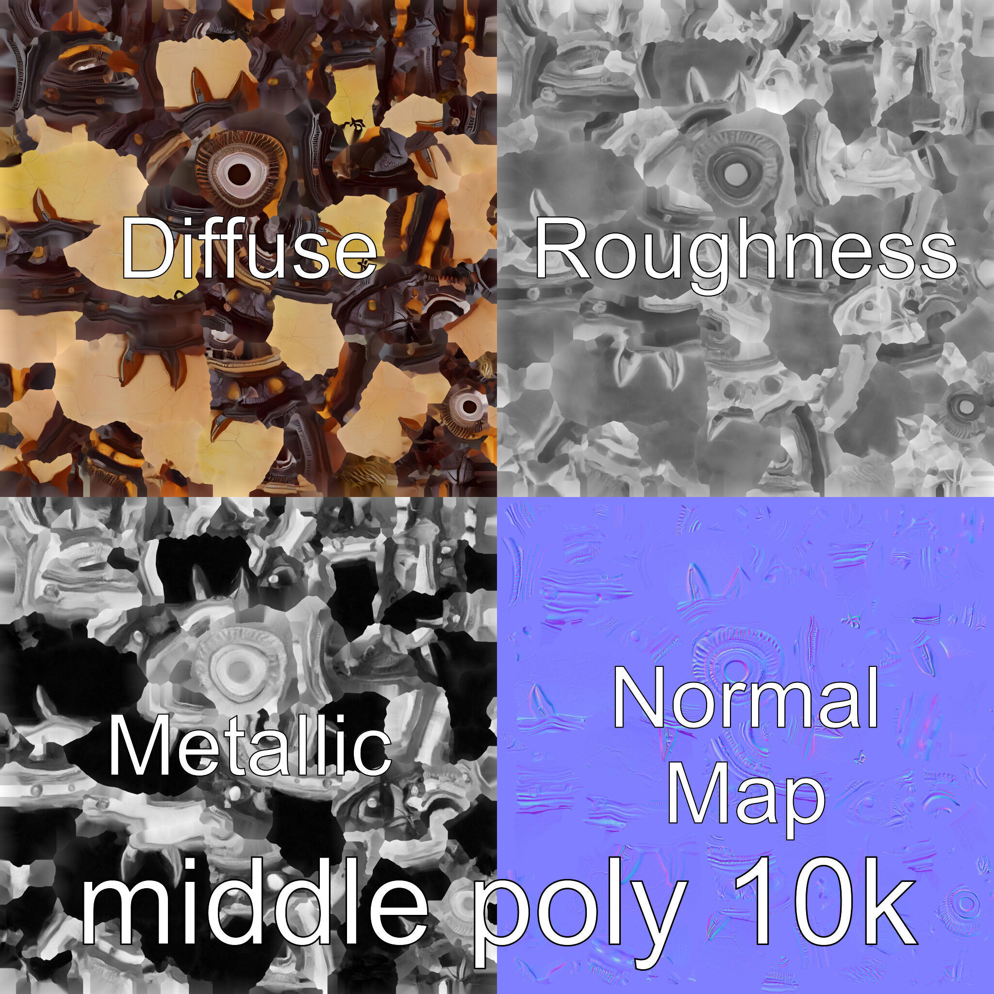 Stylized Glowing Fantasy Drum model pack Low-poly 3D model_32