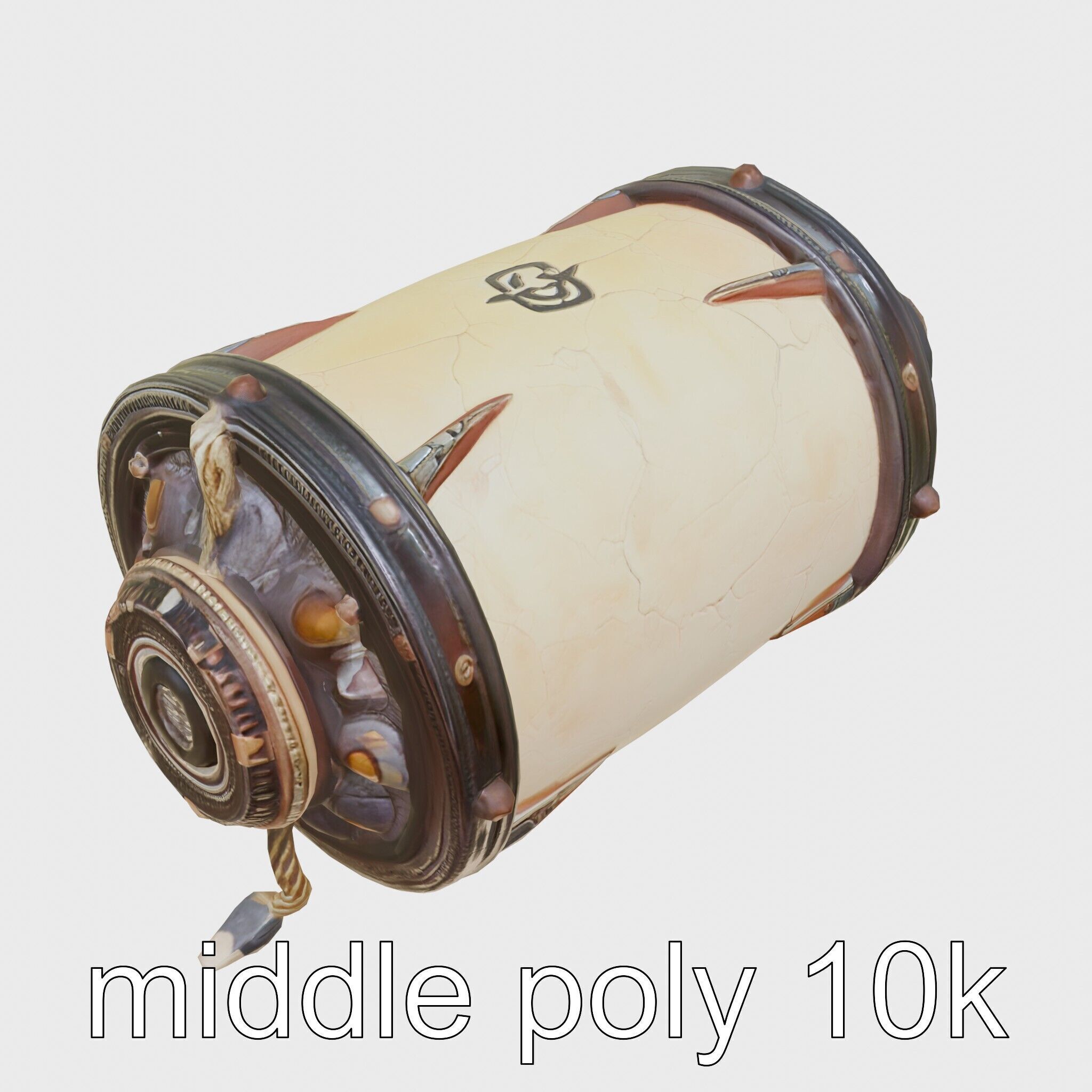Stylized Glowing Fantasy Drum model pack Low-poly 3D model_12