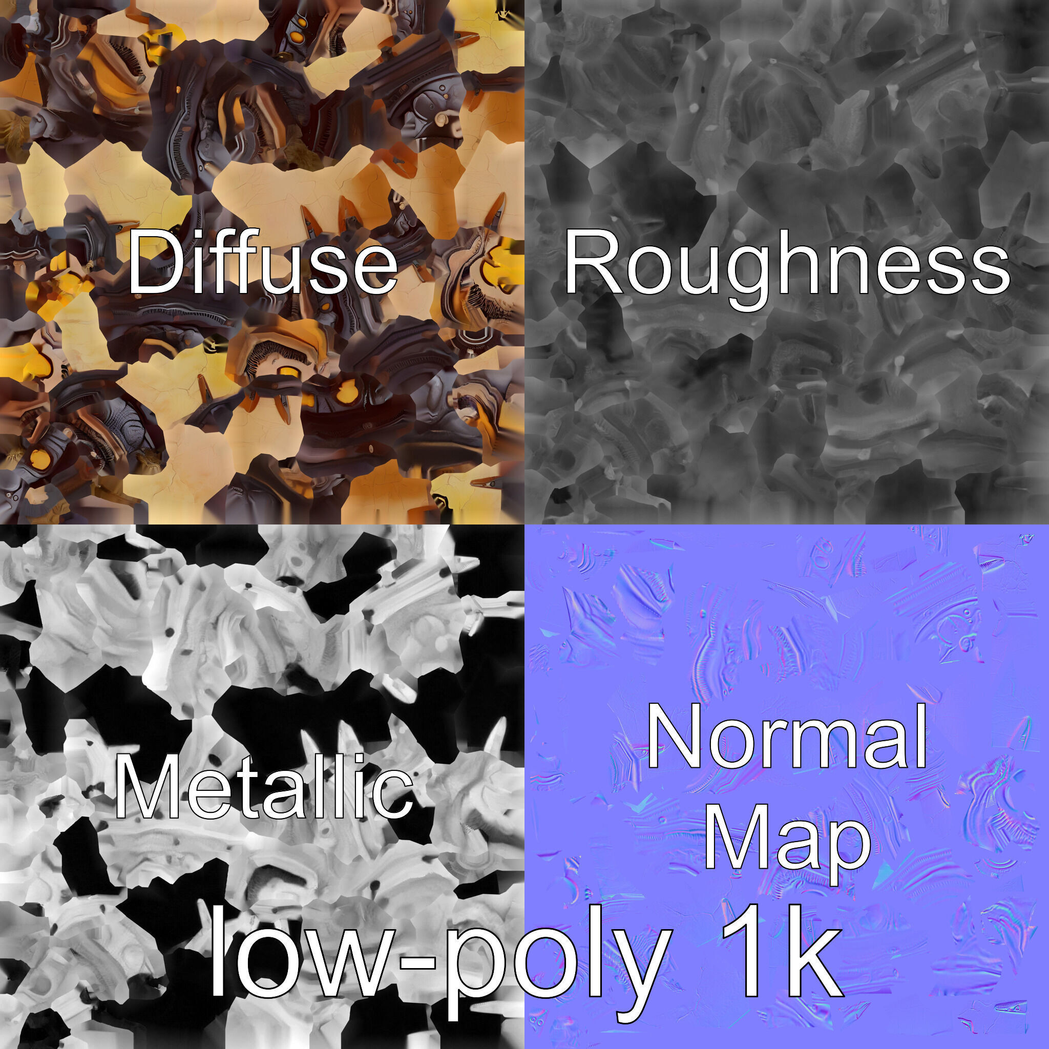 Stylized Glowing Fantasy Drum model pack Low-poly 3D model_4