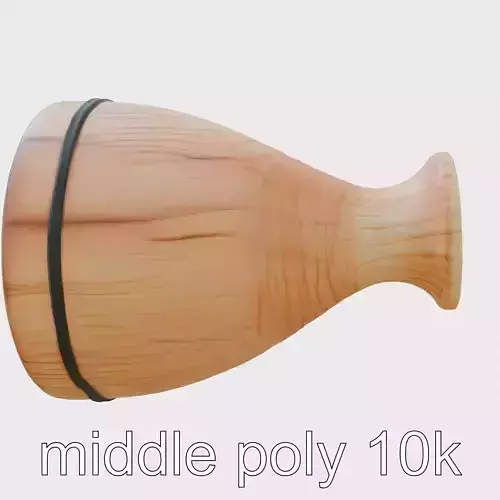 Rustic Wooden Hand Drum model pack