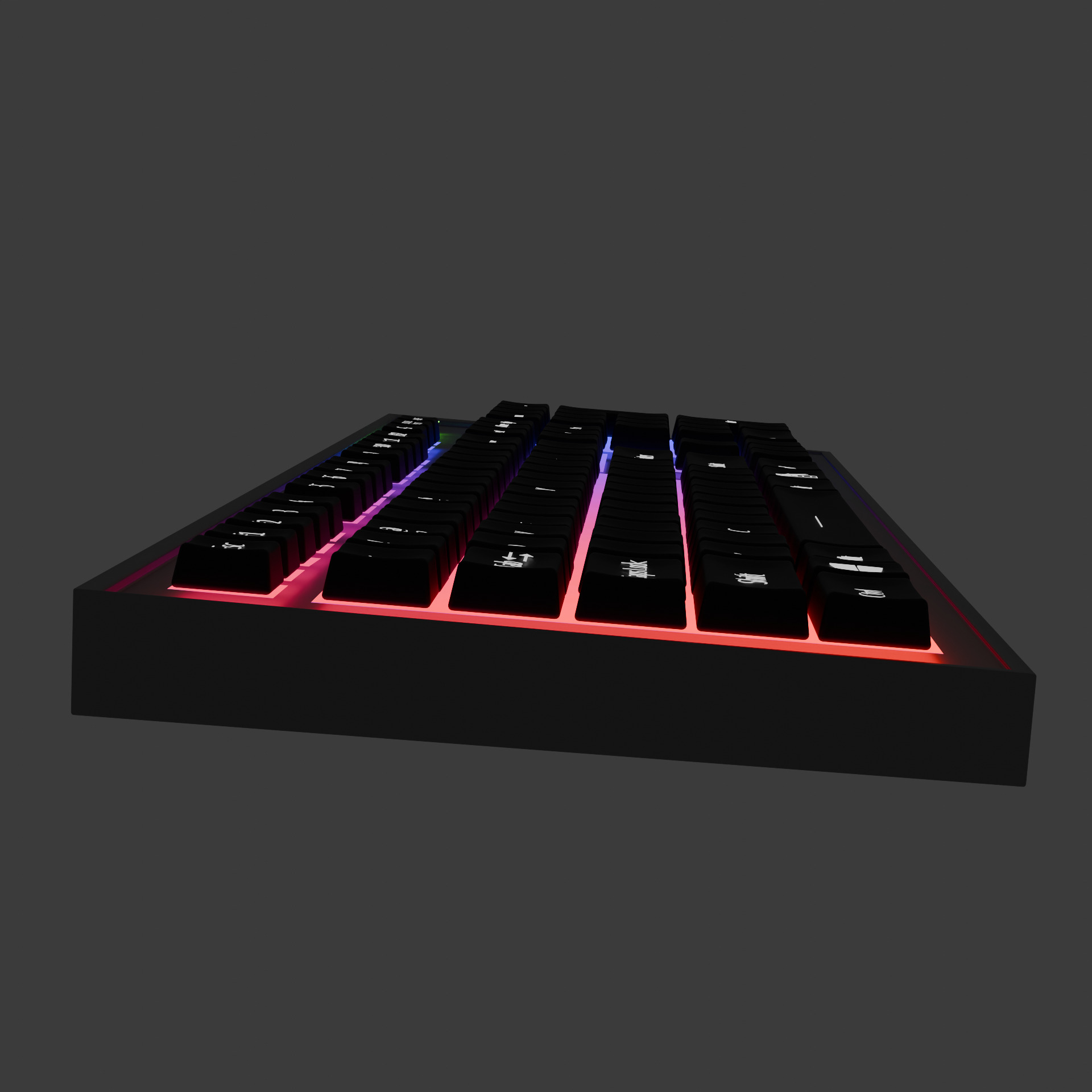 Mechanical LED Gaming Keyboard Low-poly 3D model_2