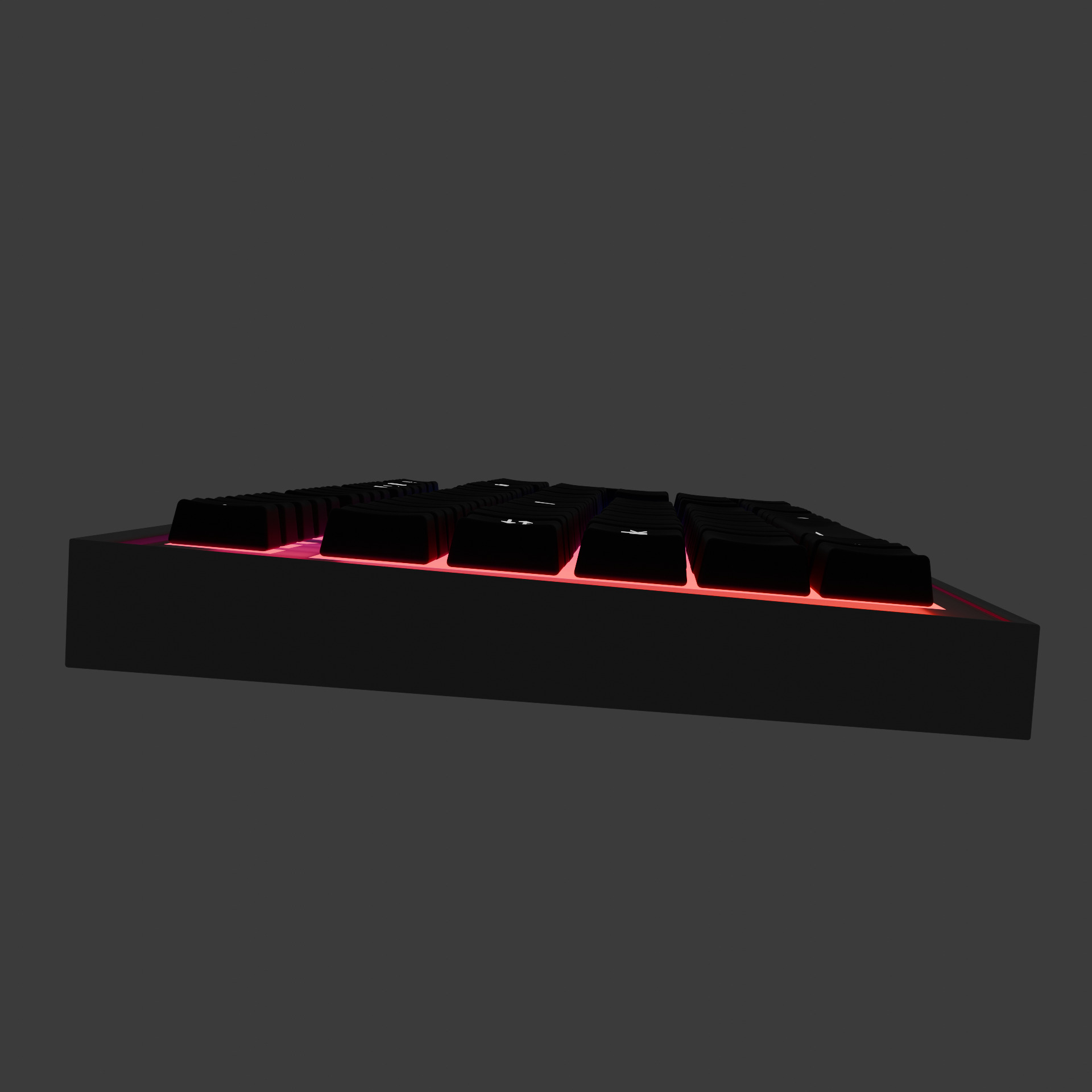 Mechanical LED Gaming Keyboard Low-poly 3D model_1