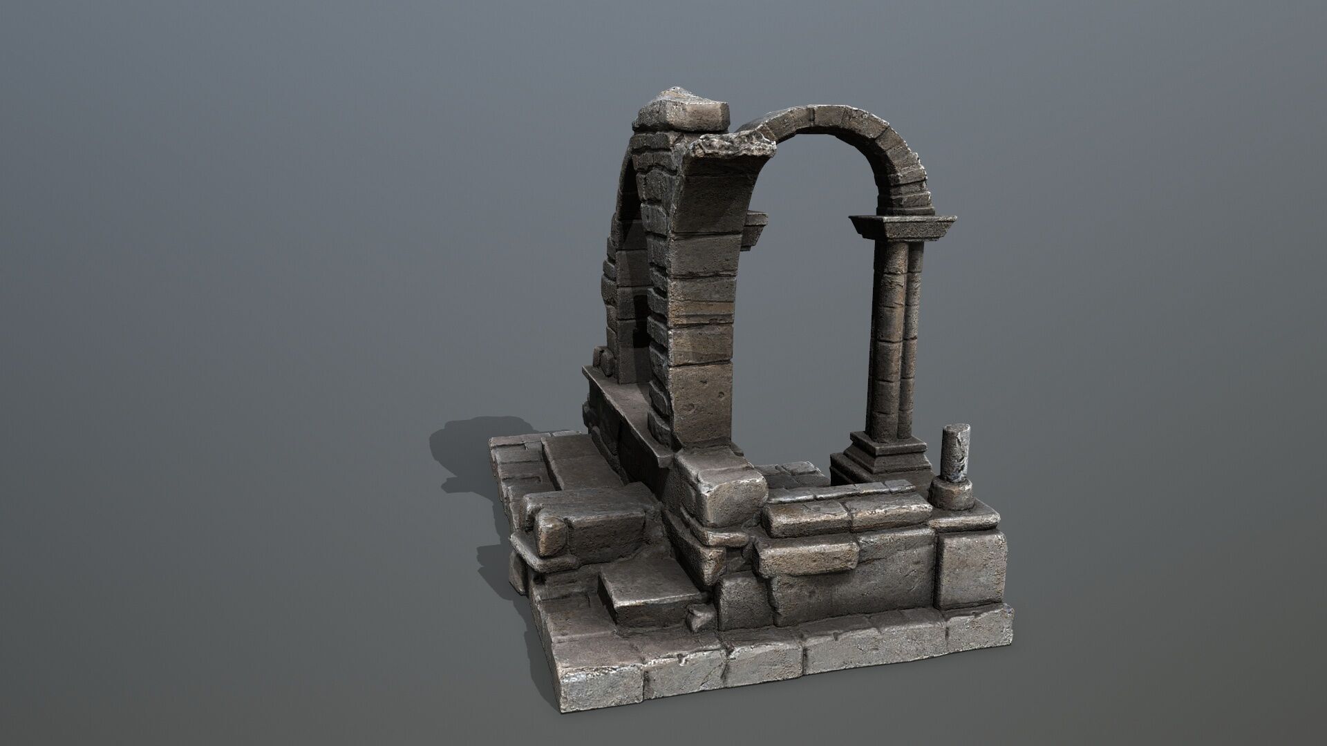 Ruin Gate Low-poly 3D model_6