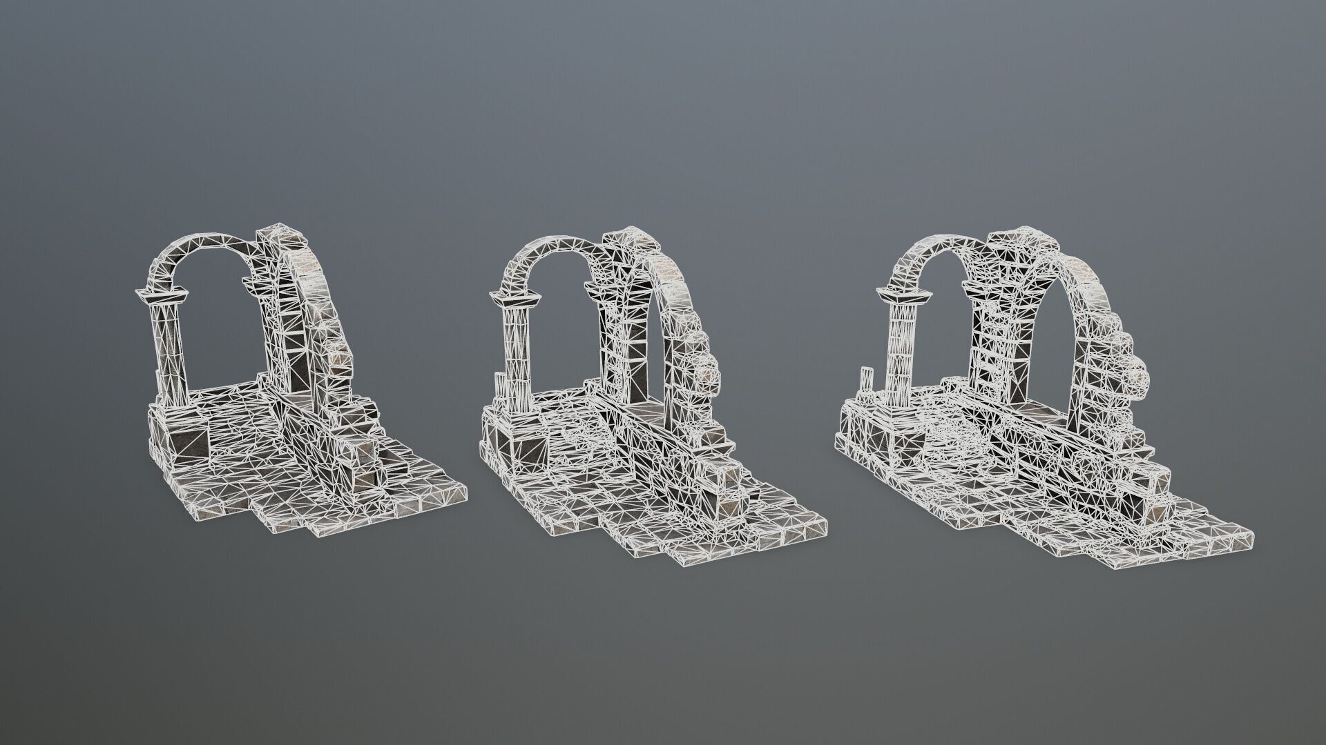 Ruin Gate Low-poly 3D model_14