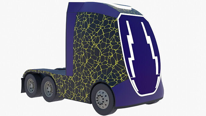 Future semitruck XXI PBR 3D model 6