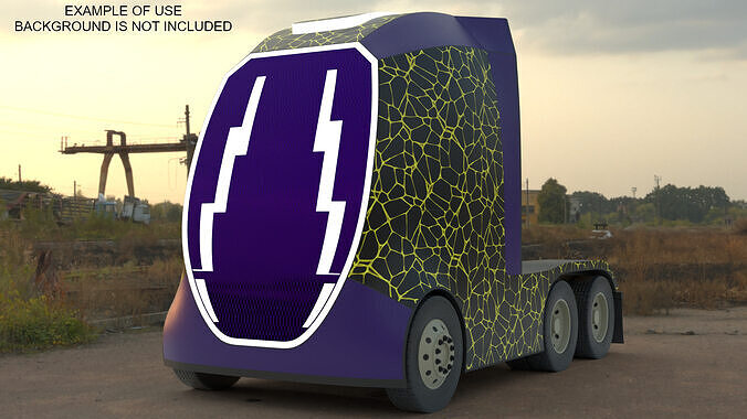 Future semitruck XXI PBR 3D model 2