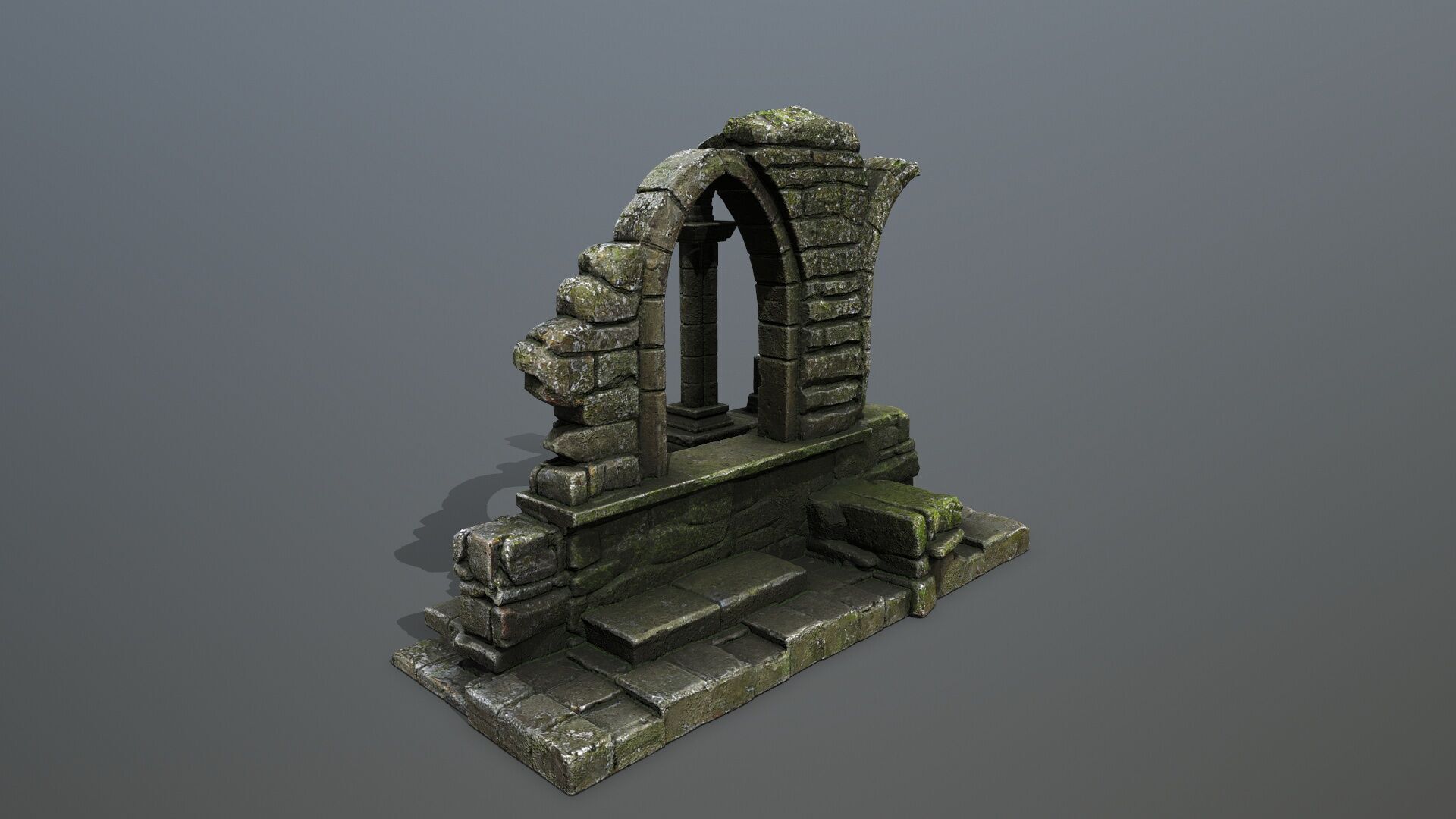 Ruin Gate Low-poly 3D model_8