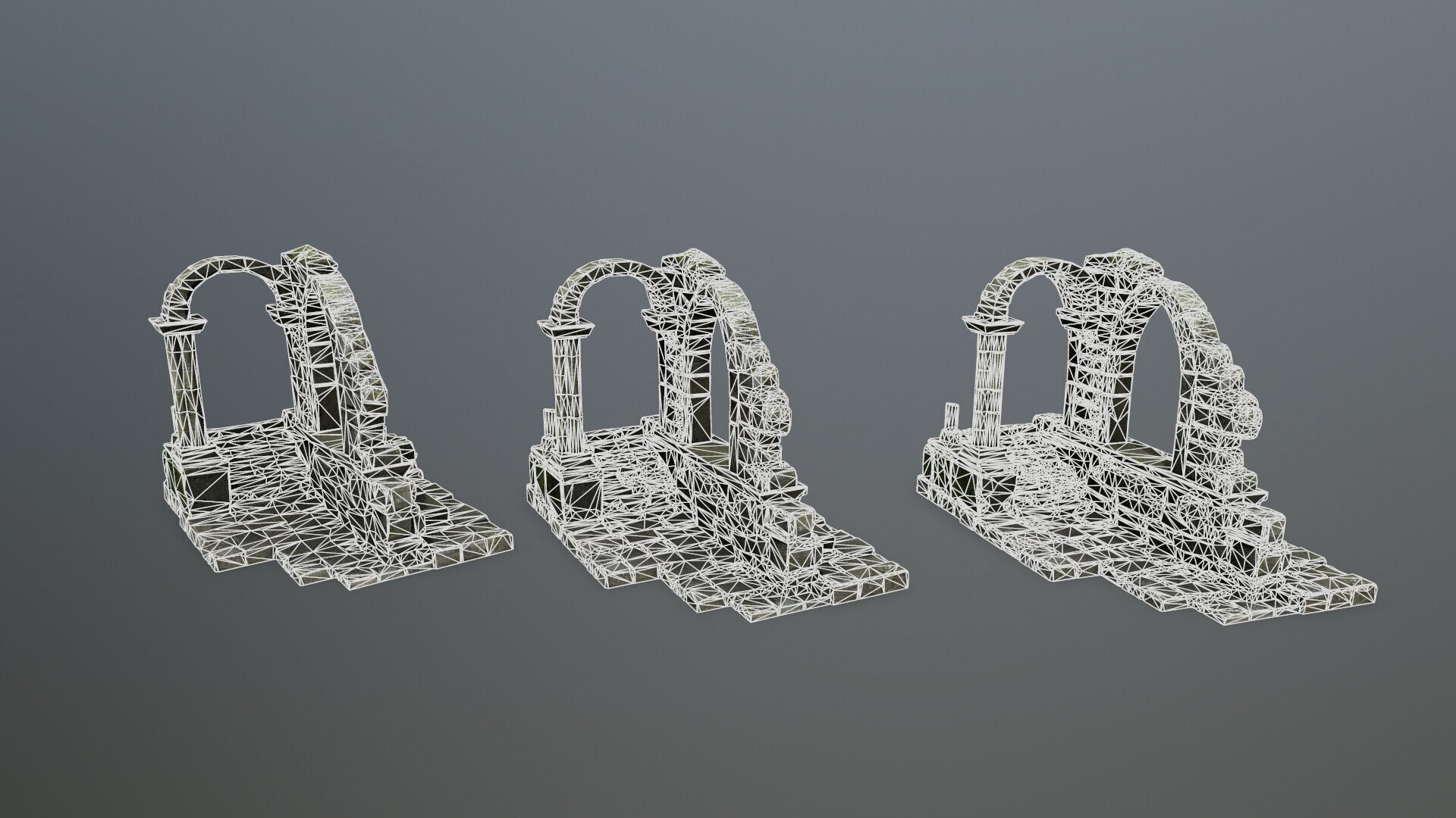 Ruin Gate Low-poly 3D model_13