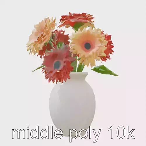 Floral Vase with Gerberas model pack