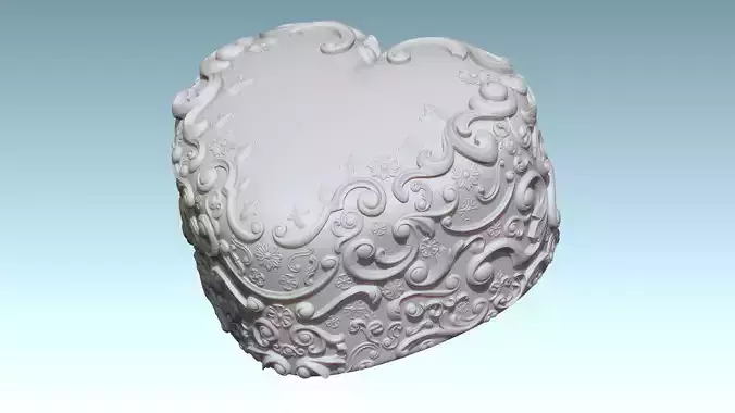 Heart Shaped Art Nouveau Jewelry Box 3D Printable 3D print model