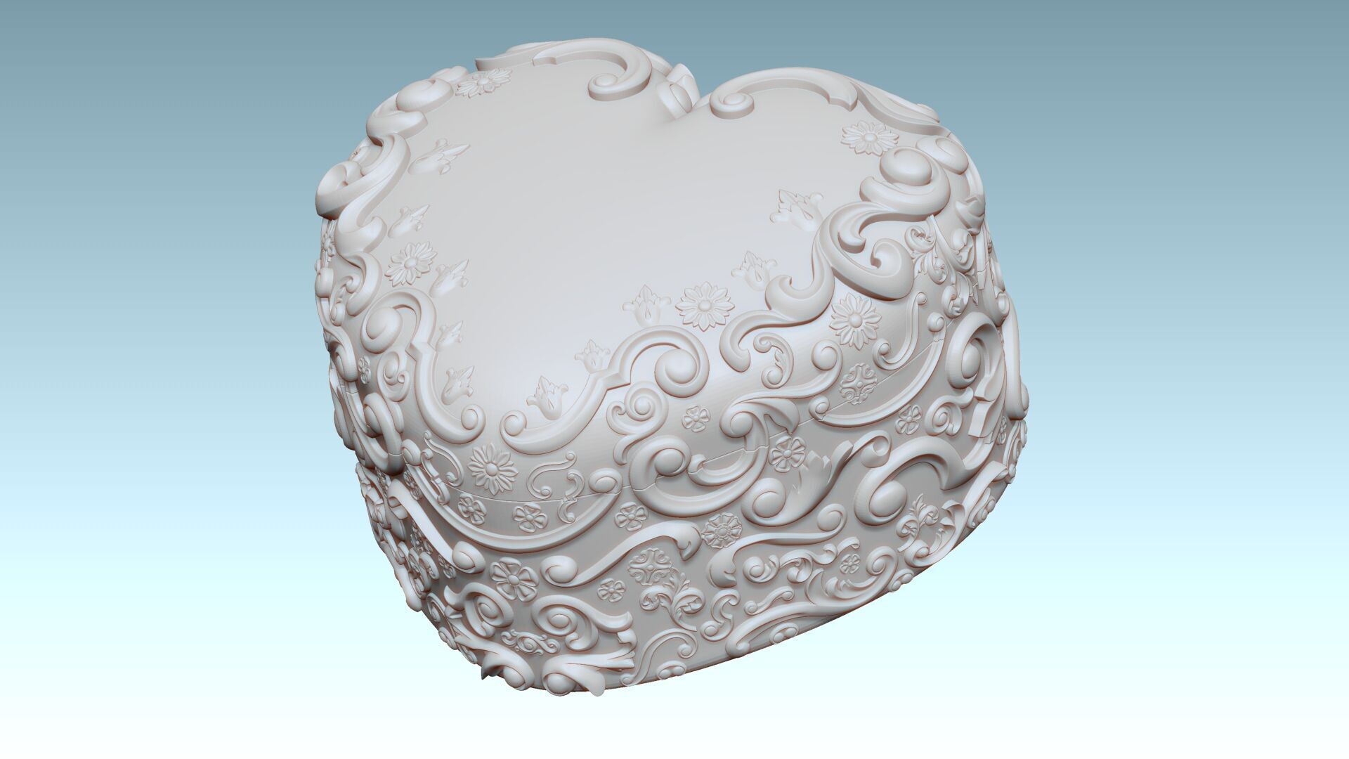 Heart Shaped Art Nouveau Jewelry Box 3D Printable 3D print model_4