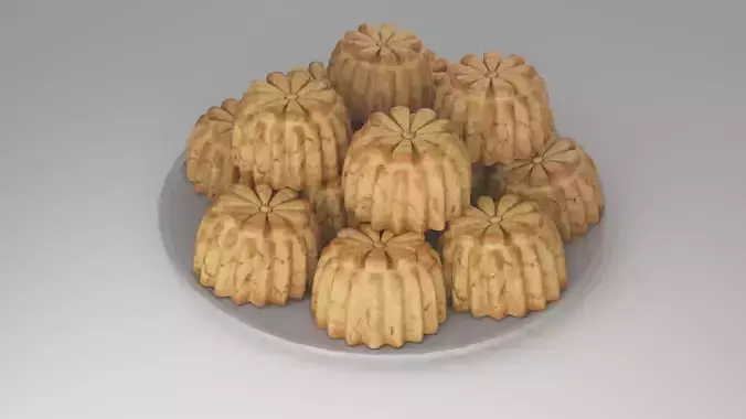 Mamool semolina shortbread cookie 3D model
