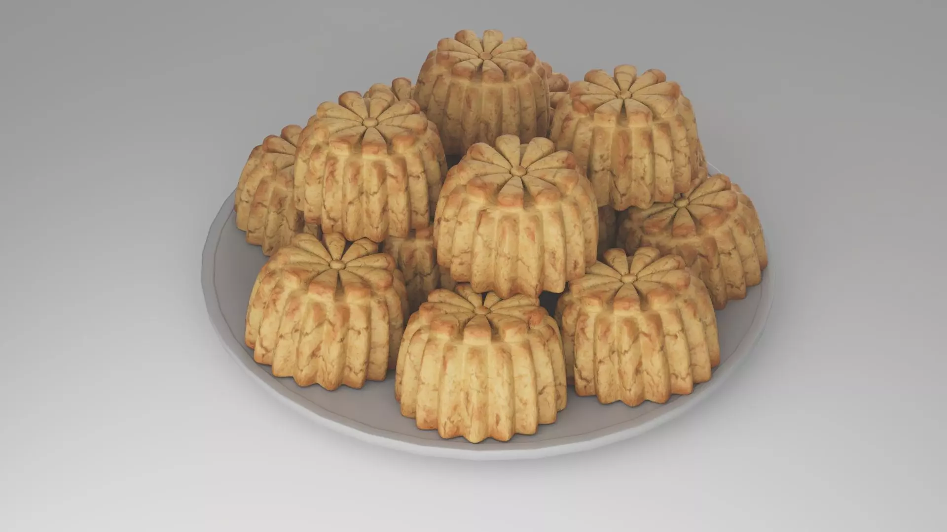 Mamool semolina shortbread cookie 3D model 3D model