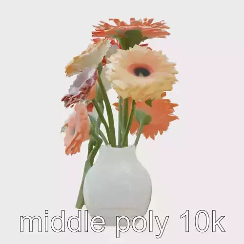 Colorful Blossom Vase model pack with Realistic Gerbera Flowers