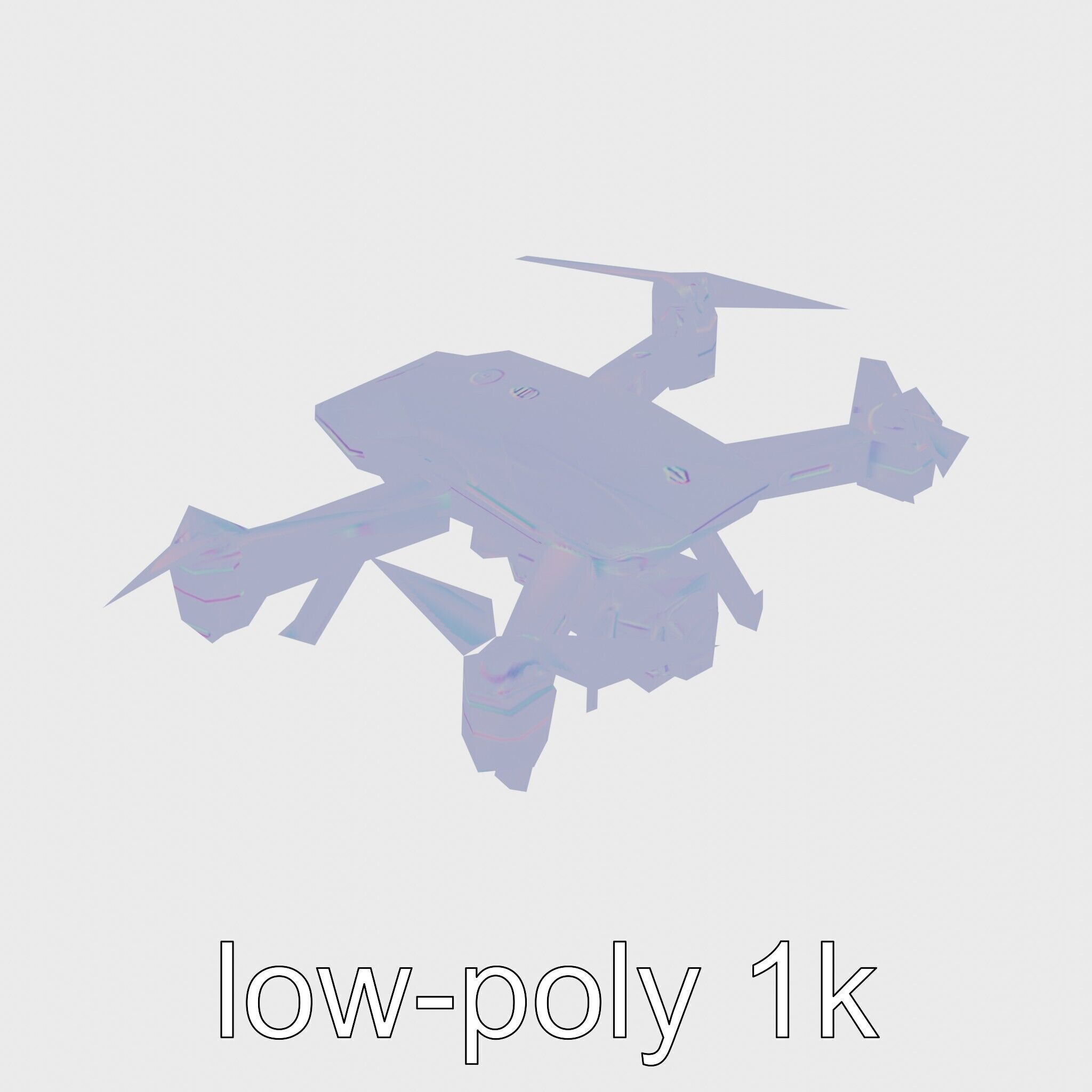 Autonomous Sweeping Drone model pack Low-poly 3D model_25