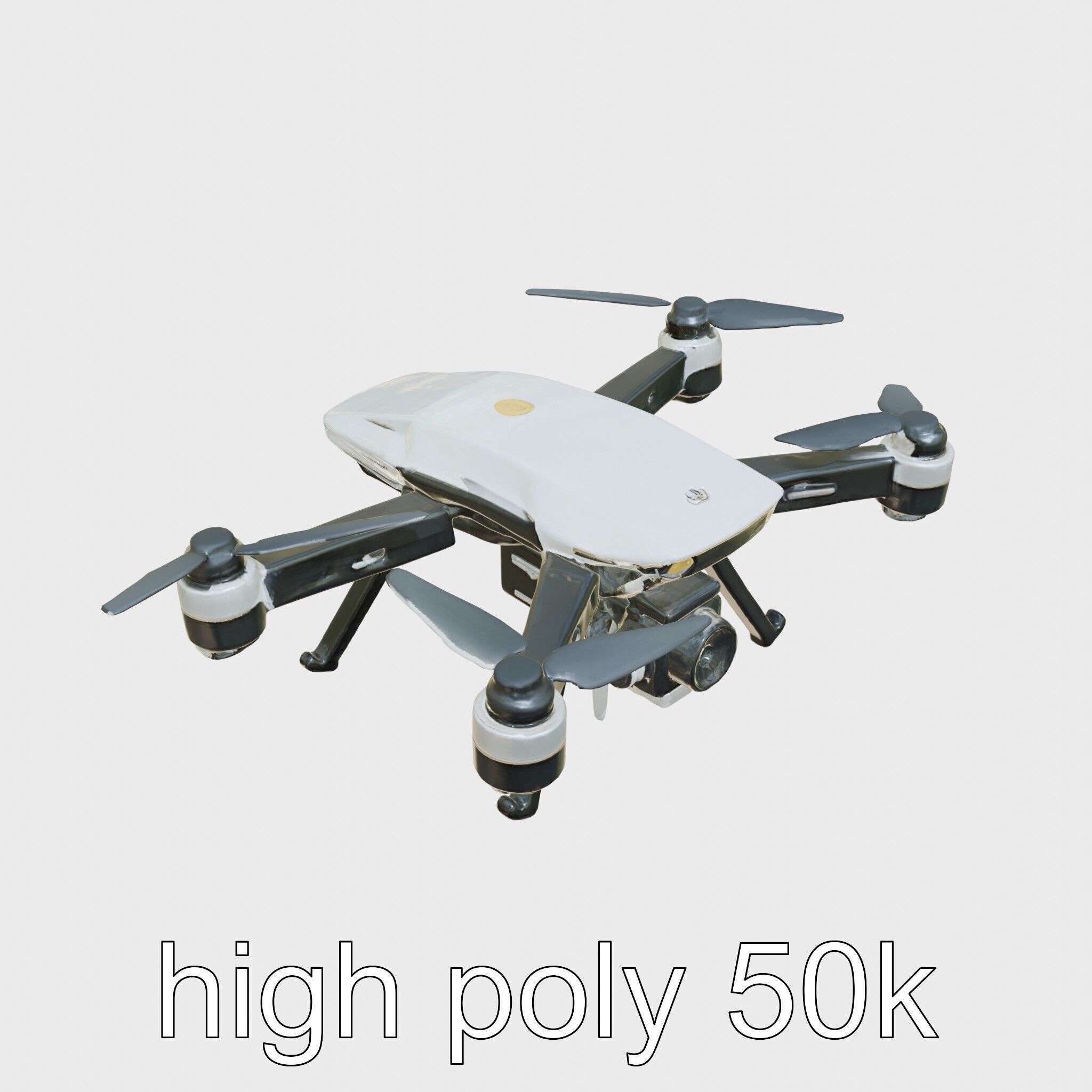 Autonomous Sweeping Drone model pack Low-poly 3D model_11