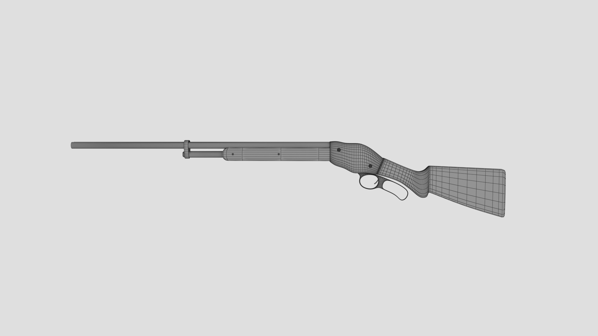 Shotgun Low-Poly Low-poly 3D model_6