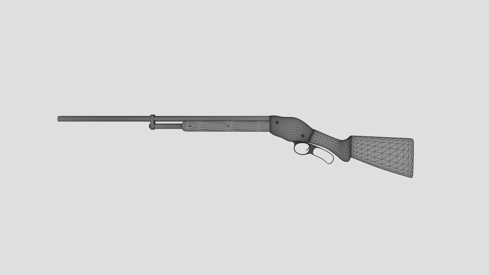 Shotgun Low-Poly Low-poly 3D model_7