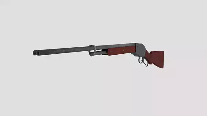 Shotgun Low-Poly Low-poly 3D model