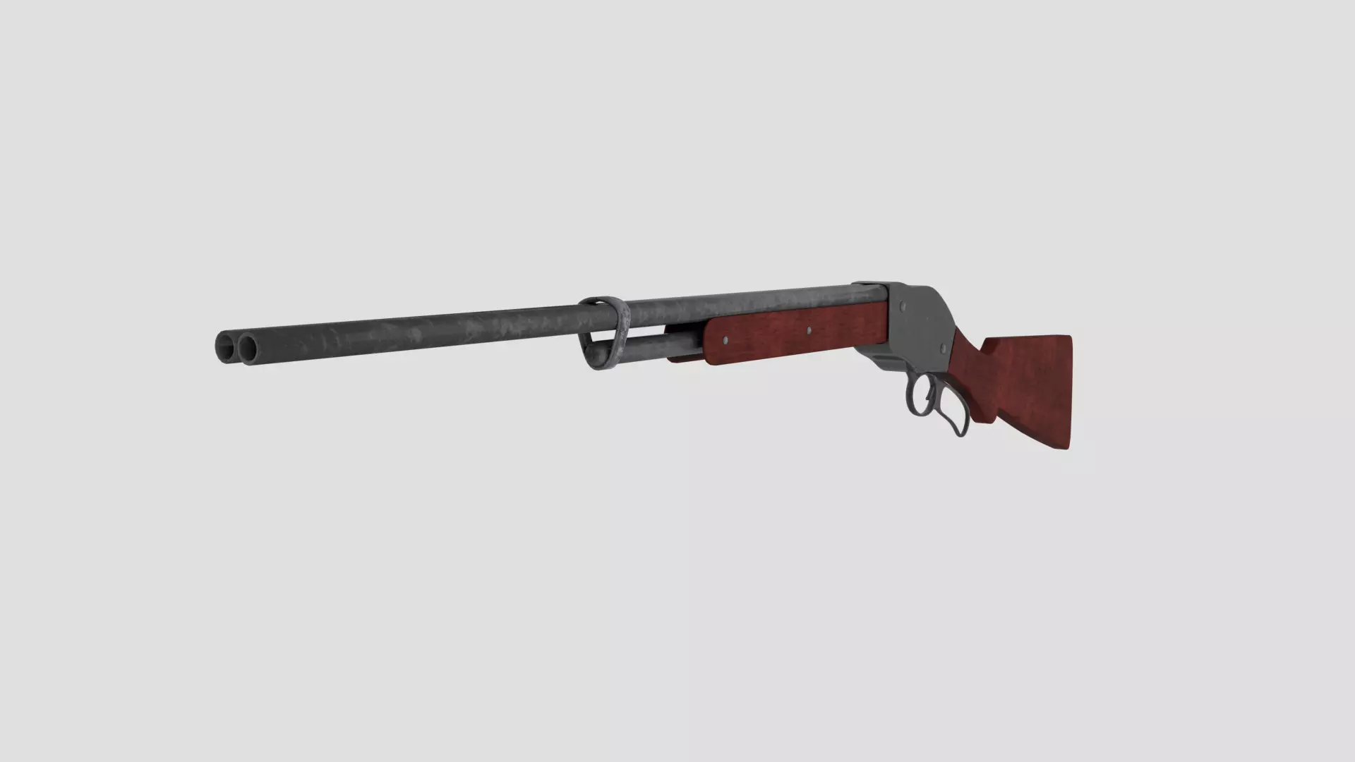 Shotgun Low-Poly Low-poly 3D model_0