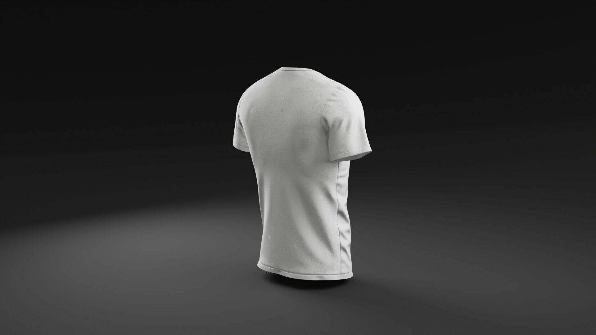 T shirt White Man Low-poly 3D model_27