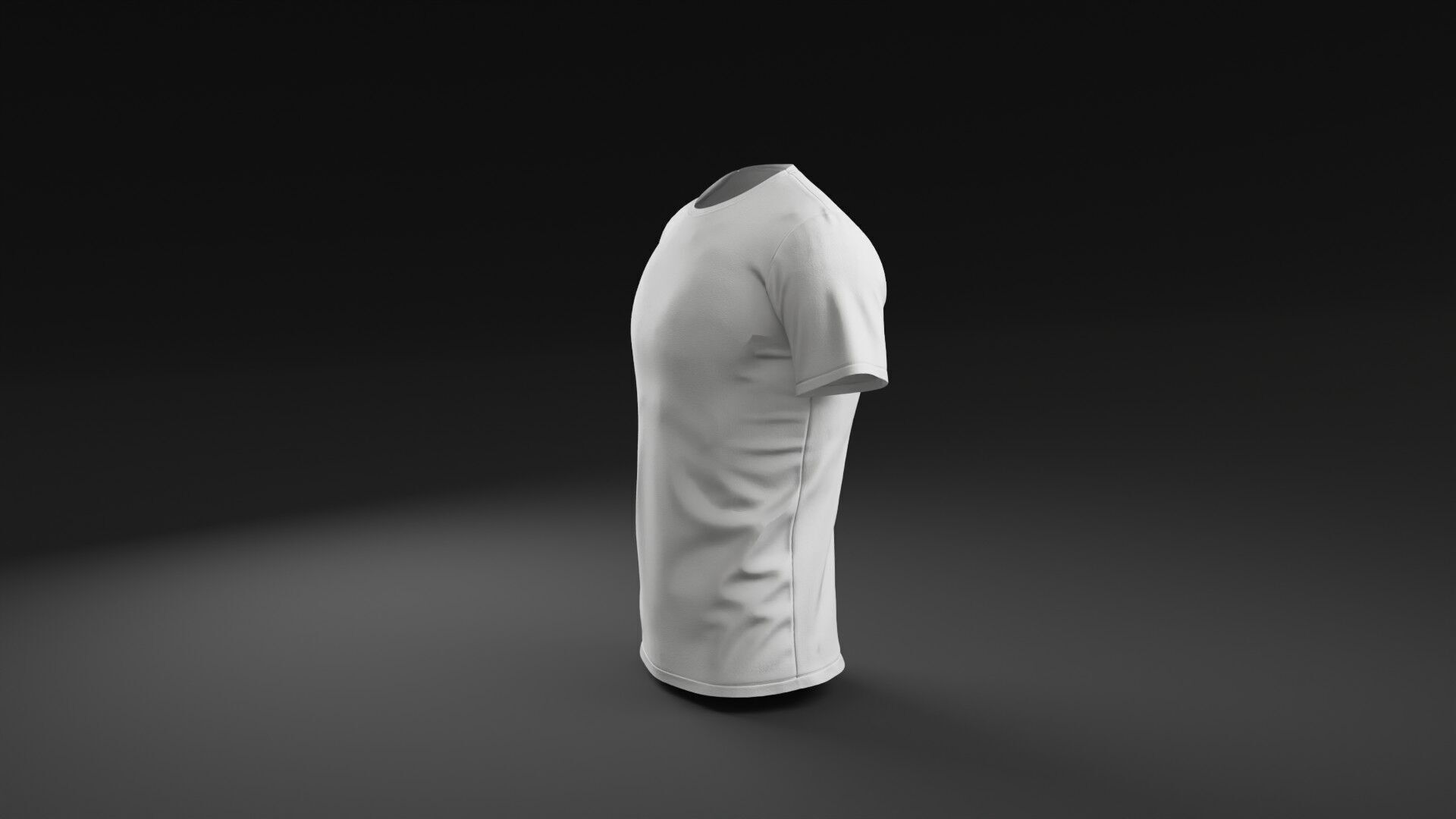 T shirt White Man Low-poly 3D model_15