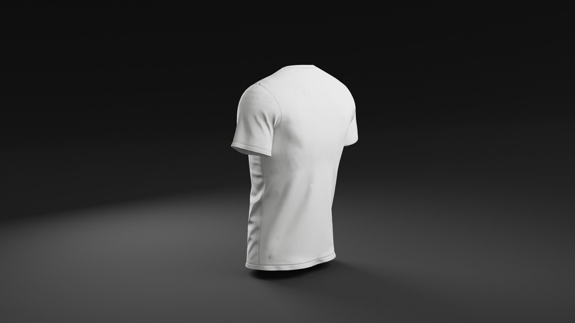 T shirt White Man Low-poly 3D model_20
