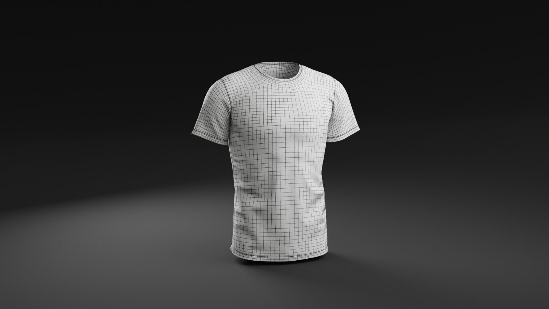 T shirt White Man Low-poly 3D model_1