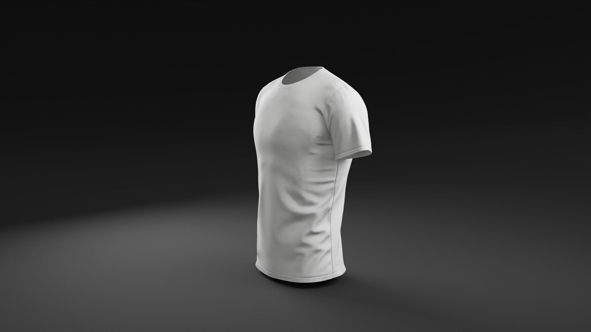 T shirt White Man Low-poly 3D model_14