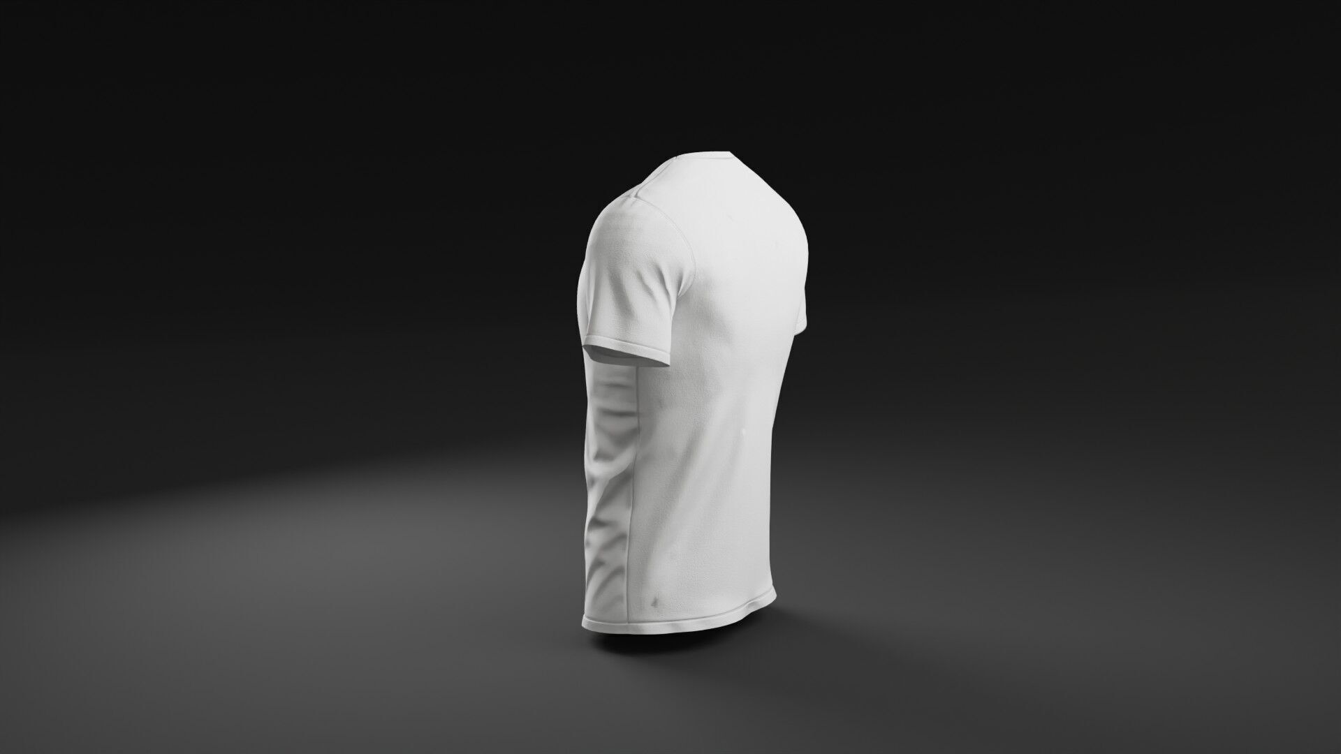 T shirt White Man Low-poly 3D model_19