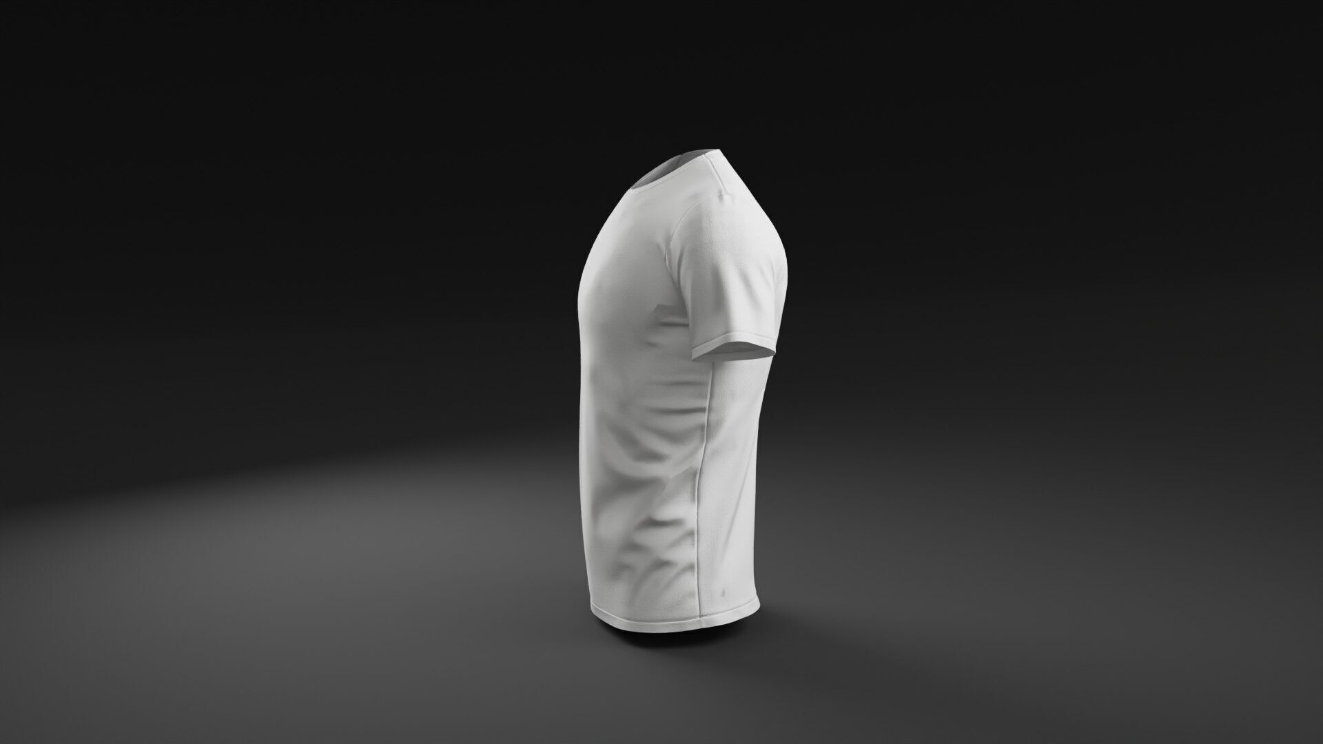 T shirt White Man Low-poly 3D model_16