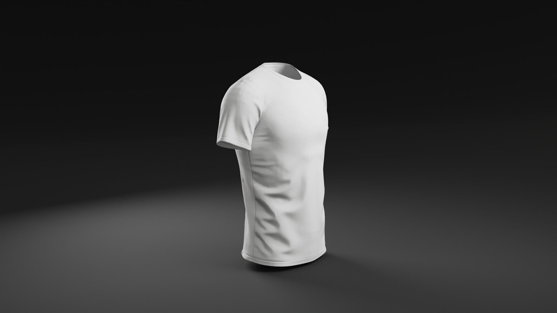 T shirt White Man Low-poly 3D model_33