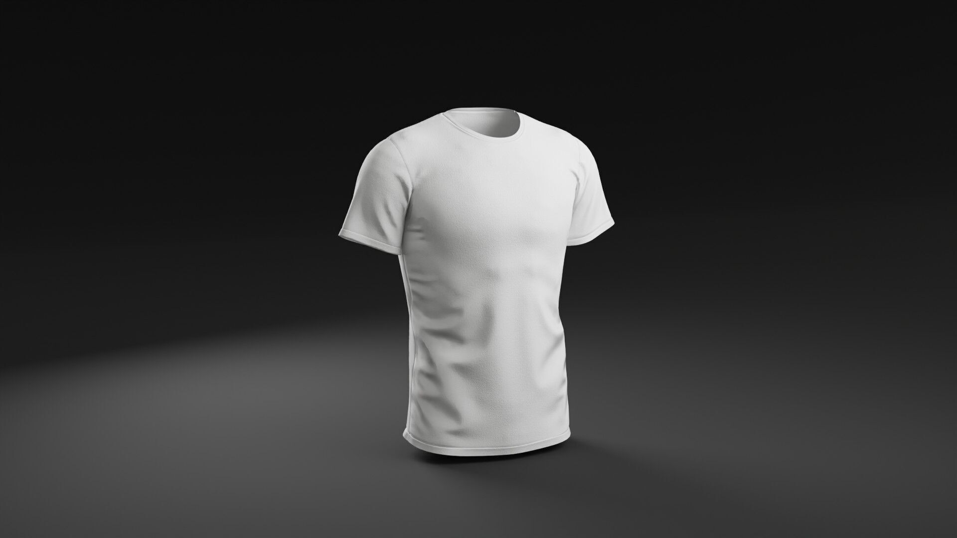 T shirt White Man Low-poly 3D model_37