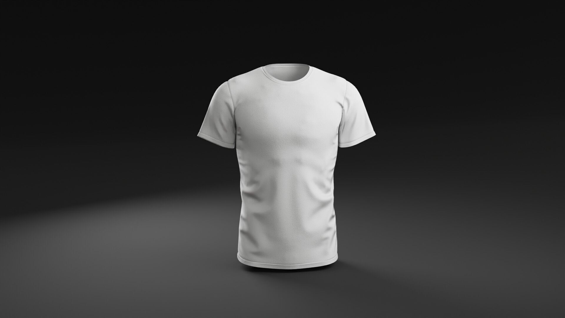T shirt White Man Low-poly 3D model_5