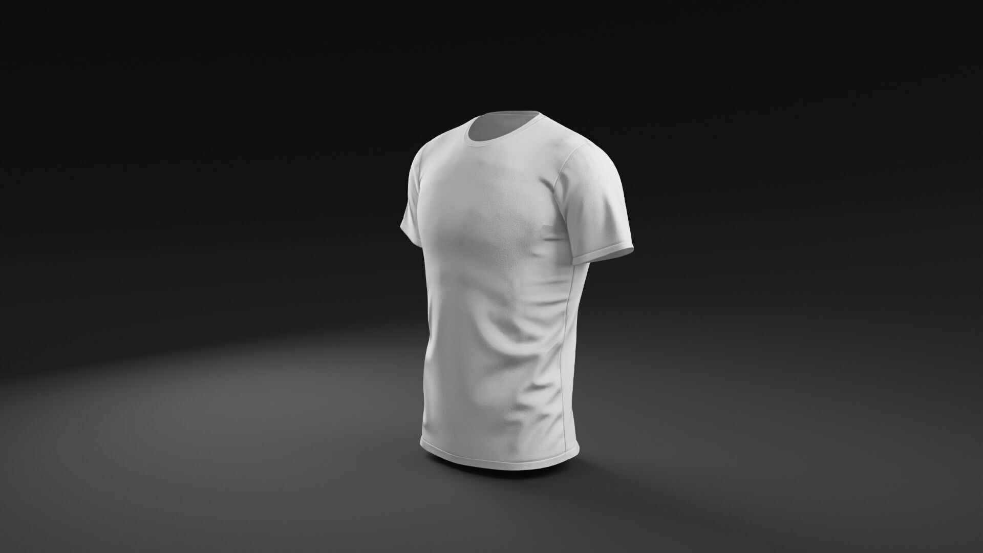 T shirt White Man Low-poly 3D model_13