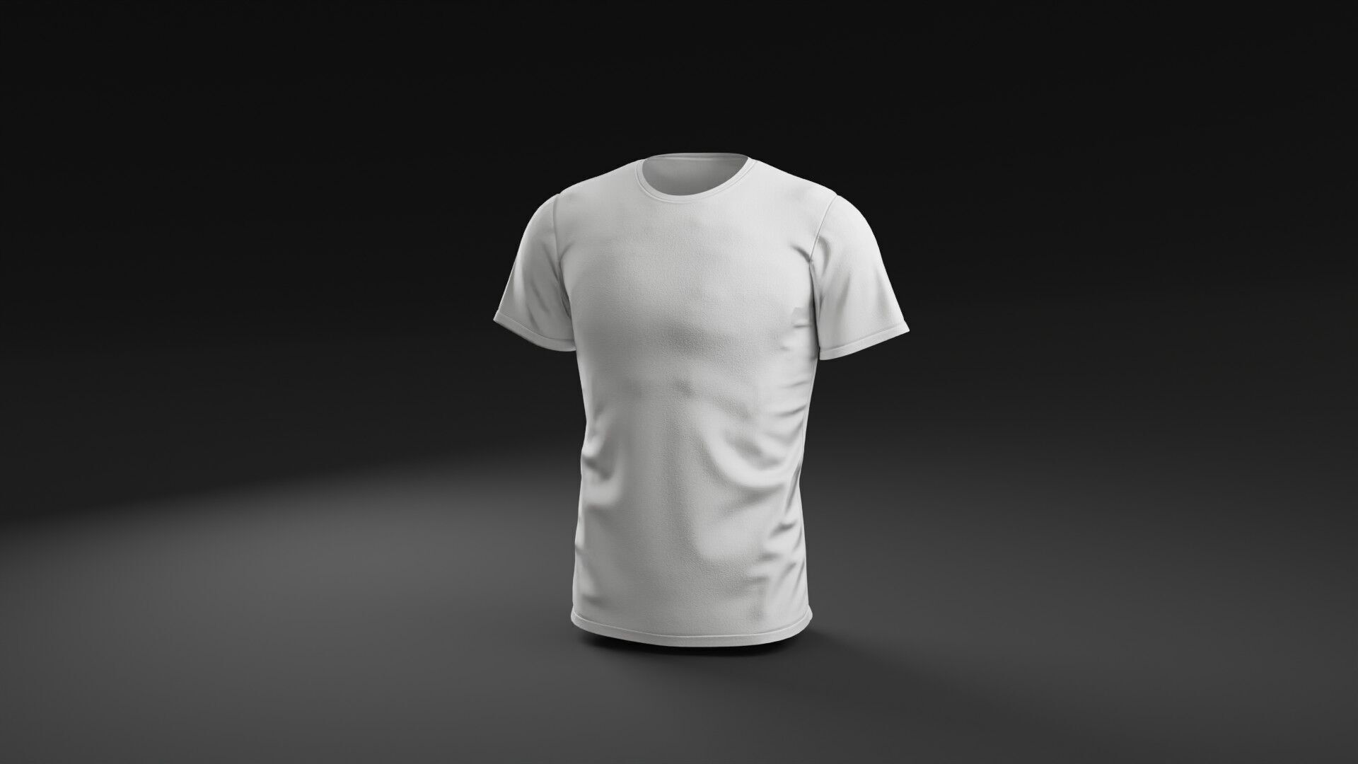 T shirt White Man Low-poly 3D model_10
