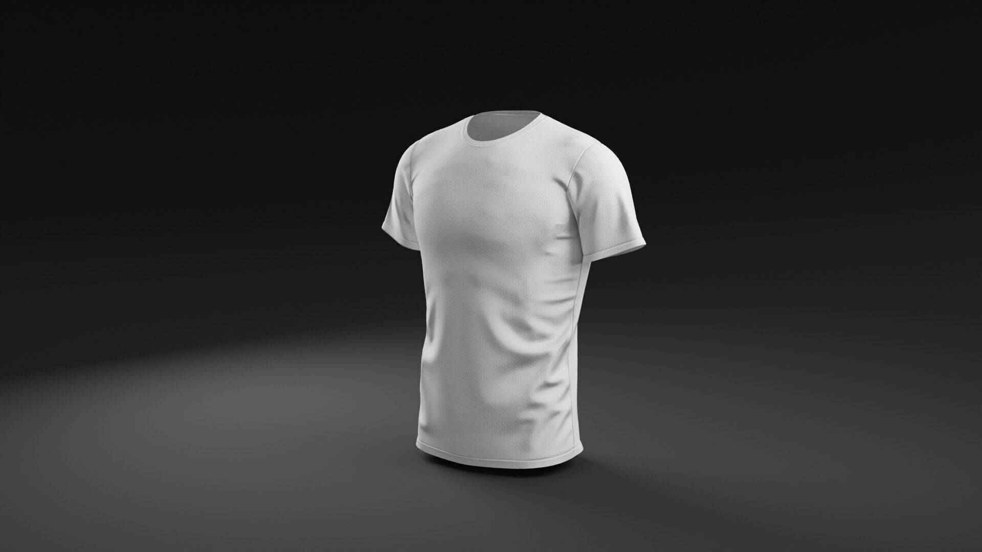 T shirt White Man Low-poly 3D model_12