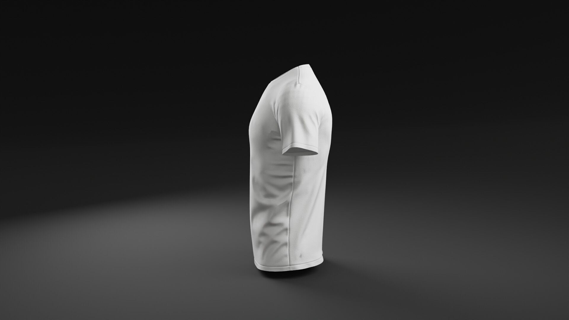 T shirt White Man Low-poly 3D model_17