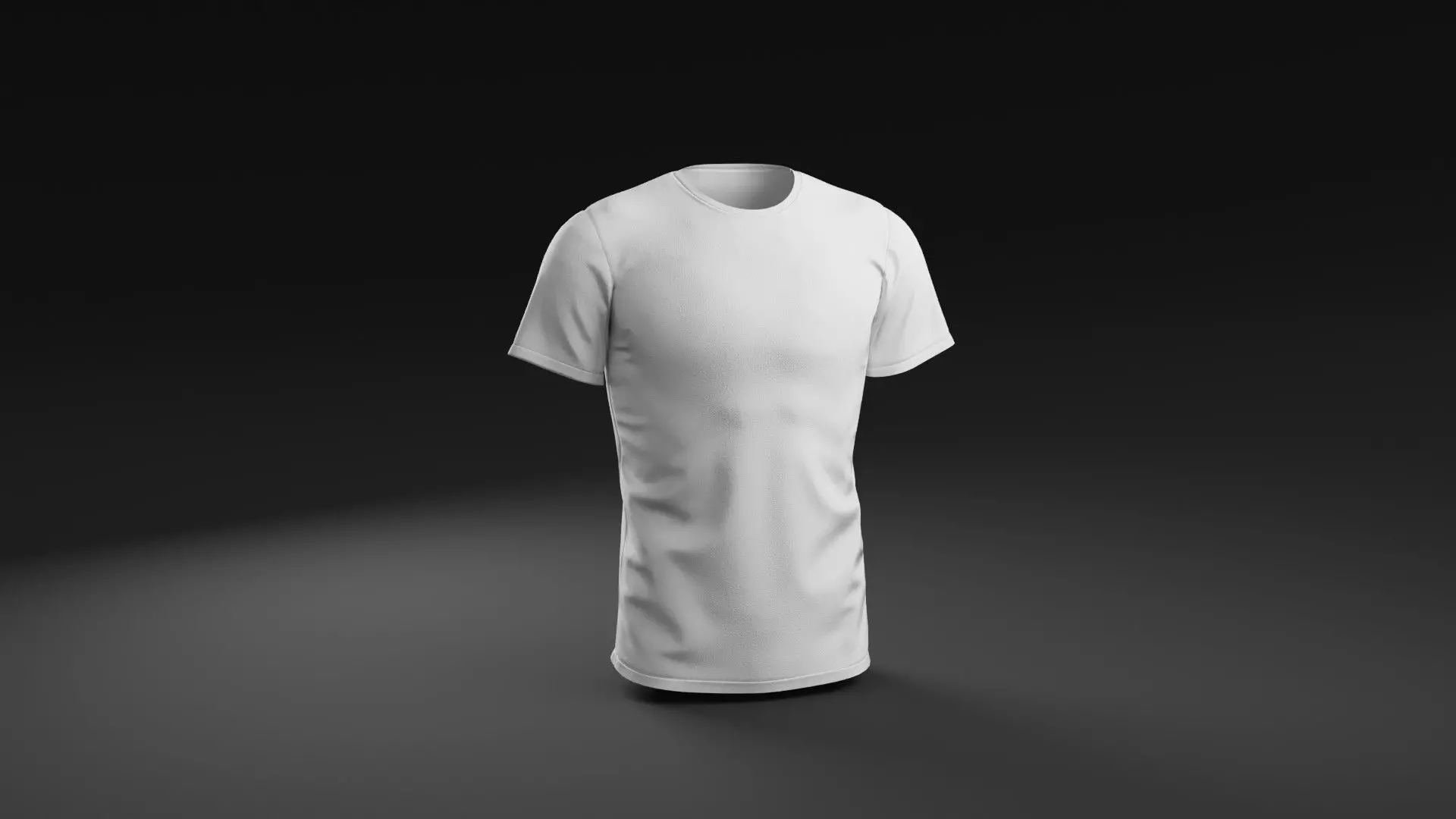 T shirt White Man Low-poly 3D model_0