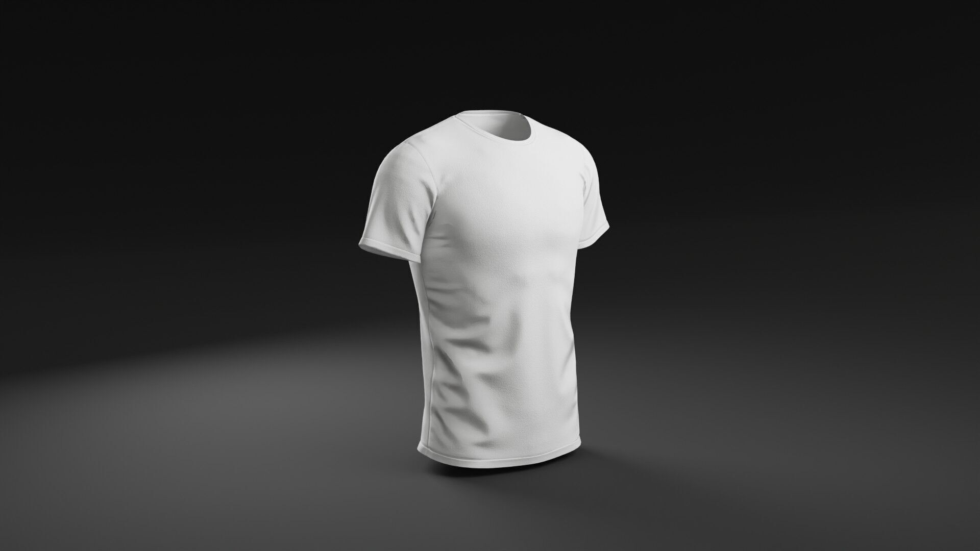 T shirt White Man Low-poly 3D model_35