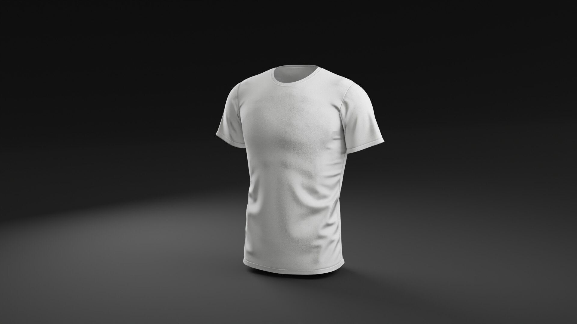 T shirt White Man Low-poly 3D model_11